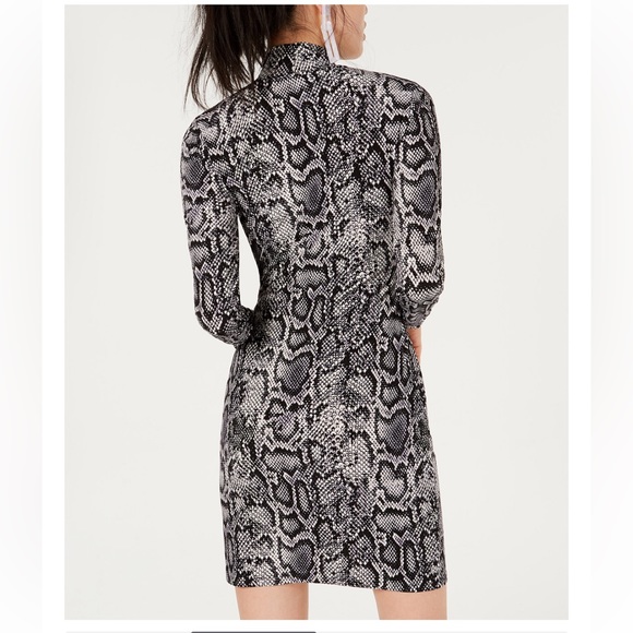 Mock-Neck Python Print Dress - Picture 3 of 4